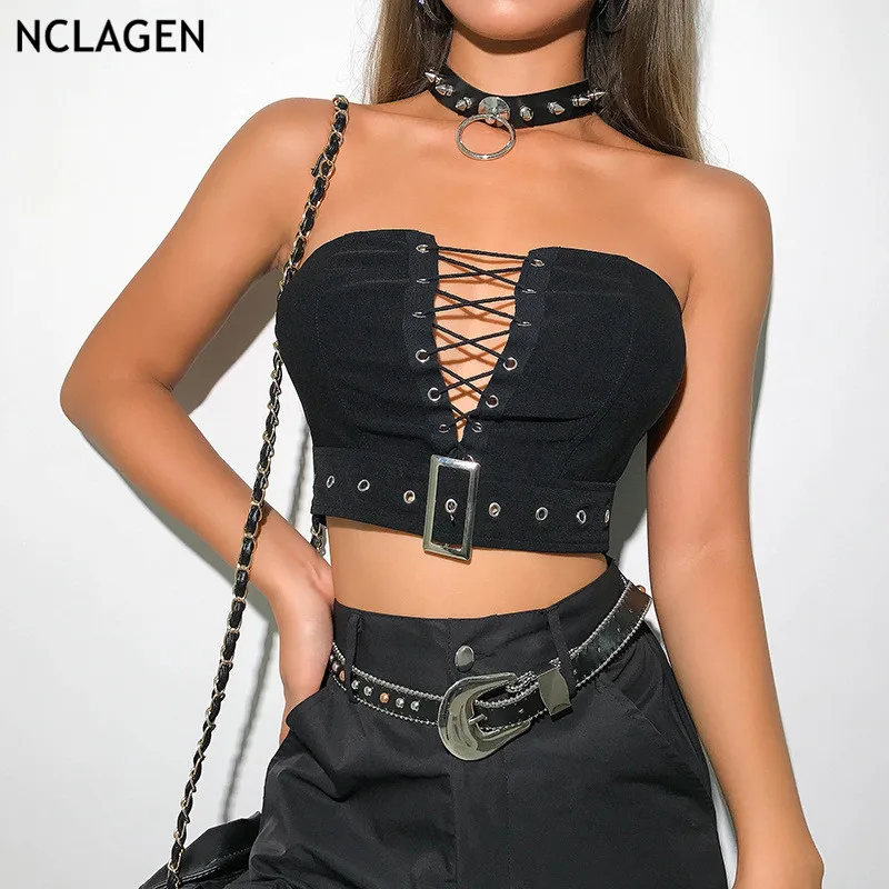 NCLAGEN 2019 Sexy Eyelet Bandage Bralette Tube Tank Women Hollow Out Bust Crop Top Back Zipper Adjustable Camisole Black Vest
NCLAGEN 2019 Sexy Eyelet Bandage Bralette Tube Tank Women Hollow Out Bust Crop Top Back Zipper Adjustable Camisole Black Vest