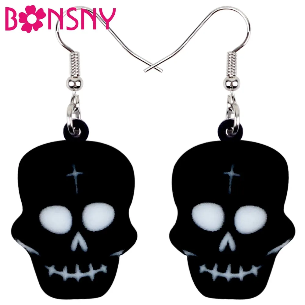 Bonsny Acrylic Halloween Smile Black Skull Earrings Drop Dangle Fashionable Punk Jewelry For Women Girls Teens Gift Accessories
Bonsny Acrylic Halloween Smile Black Skull Earrings Drop Dangle Fashionable Punk Jewelry For Women Girls Teens Gift Accessories