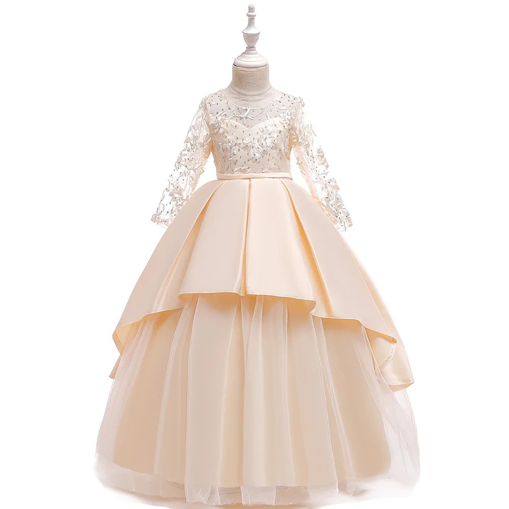 Fashion Champagne Long Sleeves Lace Flower Girl Dresses for Wedding Long Puffy Ball Gown Kids Prom Pageant Dresses
Fashion Champagne Long Sleeves Lace Flower Girl Dresses for Wedding Long Puffy Ball Gown Kids Prom Pageant Dresses