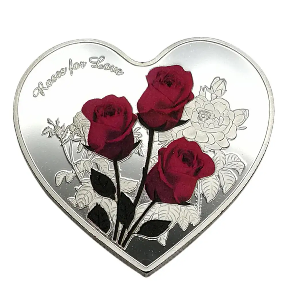 1Pc 38mm Heart Rose Valentine's Day Silver Bullion Commemorative Coin I Love You Emulation Game Currency Challenge Coin
1Pc 38mm Heart Rose Valentine's Day Silver Bullion Commemorative Coin I Love You Emulation Game Currency Challenge Coin
