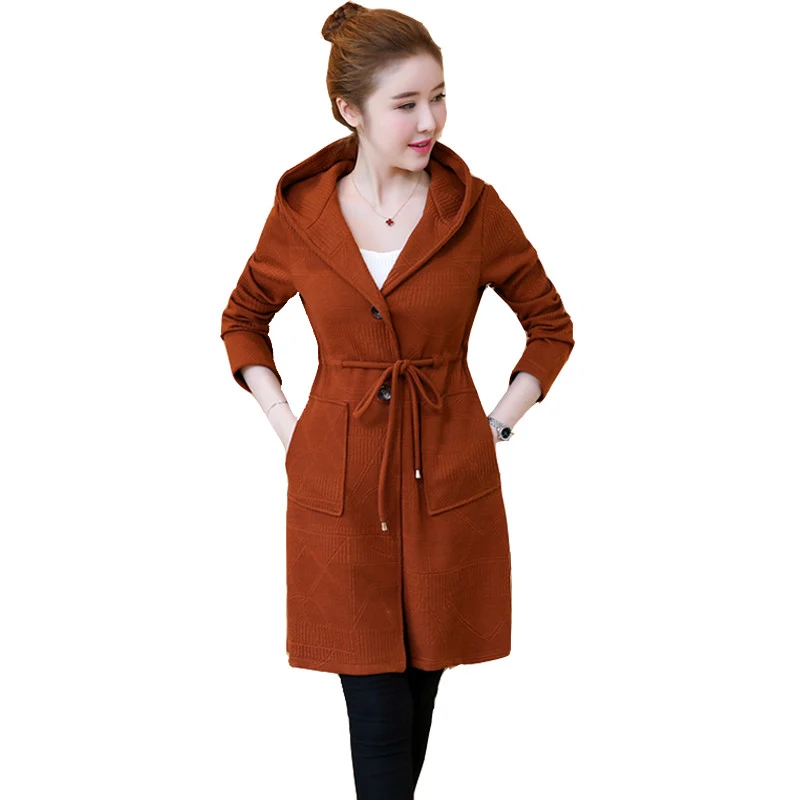 Women's Knit Cardigan 2019 New Spring Autumn Casual Female Fashion Long Sweater Hooded Knit Cardigan Outwear Large Size Q115
Women's Knit Cardigan 2019 New Spring Autumn Casual Female Fashion Long Sweater Hooded Knit Cardigan Outwear Large Size Q115