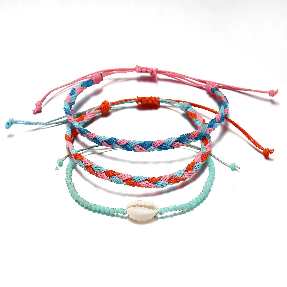 High Quality 3Pcs Boho Multi Layered Cowrie Shell Bracelet For Women Beach Handmade Woven Rope String Friendship Charm Bracelets
High Quality 3Pcs Boho Multi Layered Cowrie Shell Bracelet For Women Beach Handmade Woven Rope String Friendship Charm Bracelets