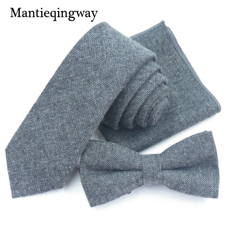 Mantieqingway модный мужской шерстяной + галстук из полиэстера галстук-бабочка платок