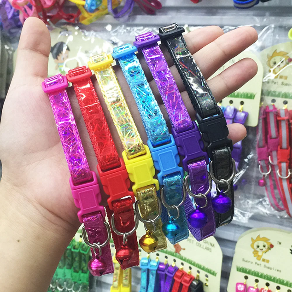 36 pcs/lot Cute Pets Adjustable Laser Retractable Dog Collars Puppy Pet Collars with Bells Necklace Small Dogs Cat collars
36 pcs/lot Cute Pets Adjustable Laser Retractable Dog Collars Puppy Pet Collars with Bells Necklace Small Dogs Cat collars