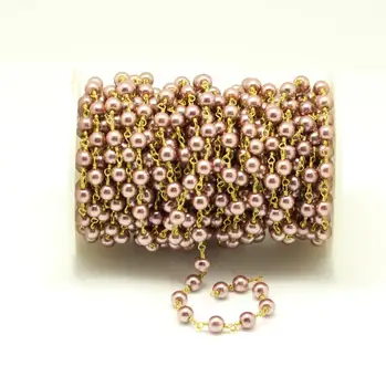 NEW Smooth Round Shape Dark Pink Glass Pearl Loose Beads with Wire Wrapped Brass Links Necklace Bracelet Making,6mm
NEW Smooth Round Shape Dark Pink Glass Pearl Loose Beads with Wire Wrapped Brass Links Necklace Bracelet Making,6mm