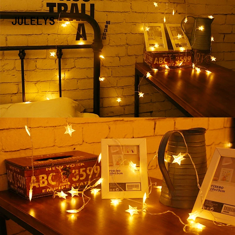 JULELYS 5M 40 Bulbs Garland Battery Powered LED Star String Lights For Wedding Holiday Christmas Lights Gerlyanda For Decor
JULELYS 5M 40 Bulbs Garland Battery Powered LED Star String Lights For Wedding Holiday Christmas Lights Gerlyanda For Decor
