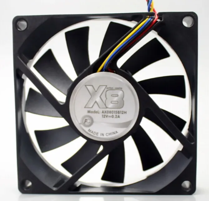 free shipping X8 AX08015B12H 8015 2-Ball Bearing cooling fan with 12V 0.2A 4-Wires 4Pin PWM ultralthin PC X8 8015
free shipping X8 AX08015B12H 8015 2-Ball Bearing cooling fan with 12V 0.2A 4-Wires 4Pin PWM ultralthin PC X8 8015