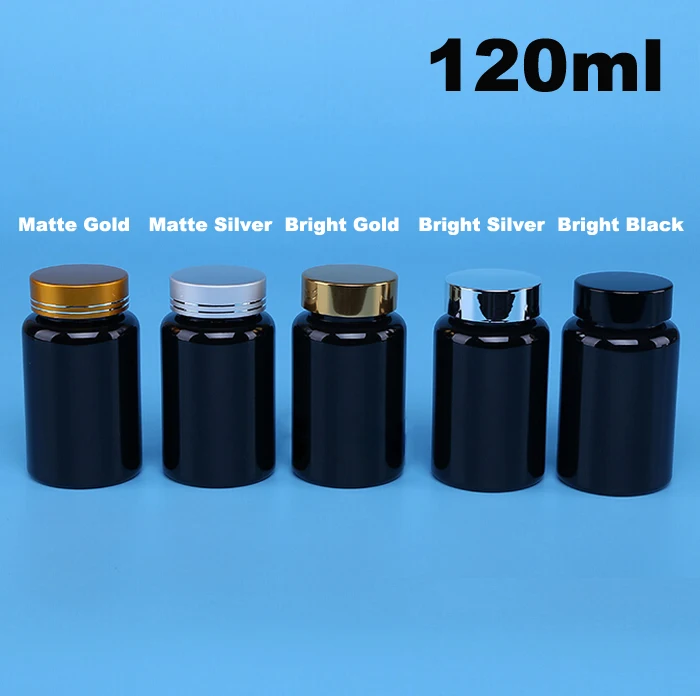100pcs 120CC Black Color PET Plastic Bottles, Medicine Bottles, Pills Bottles, 120ml Capsules Bottles -- 5 Colors Aluminum Caps
100pcs 120CC Black Color PET Plastic Bottles, Medicine Bottles, Pills Bottles, 120ml Capsules Bottles -- 5 Colors Aluminum Caps