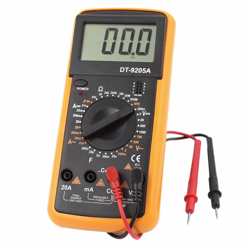 DT9205A AC/DC Professional Electric LCD Display Handheld Tester Meter Digital Multimeter Multimetro Ammeter
DT9205A AC/DC Professional Electric LCD Display Handheld Tester Meter Digital Multimeter Multimetro Ammeter