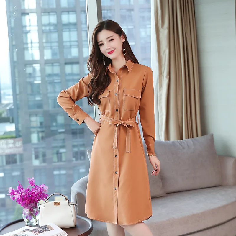 Hot Long Sleeve Shirt Dresses Women Bow Bandage Sexy autumn Women Party Dresses Single-Breasted Elegant Shirt Dress Vestidos
Hot Long Sleeve Shirt Dresses Women Bow Bandage Sexy autumn Women Party Dresses Single-Breasted Elegant Shirt Dress Vestidos