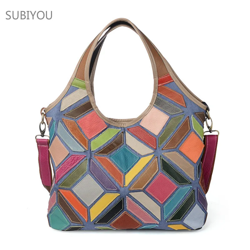 Patchwork Shoulder Bag Women Tote Bag Stitching Package Diamond Shape Handbag Women's Real Leather Bag Ladies Hand Bags Shopping
Patchwork Shoulder Bag Women Tote Bag Stitching Package Diamond Shape Handbag Women's Real Leather Bag Ladies Hand Bags Shopping