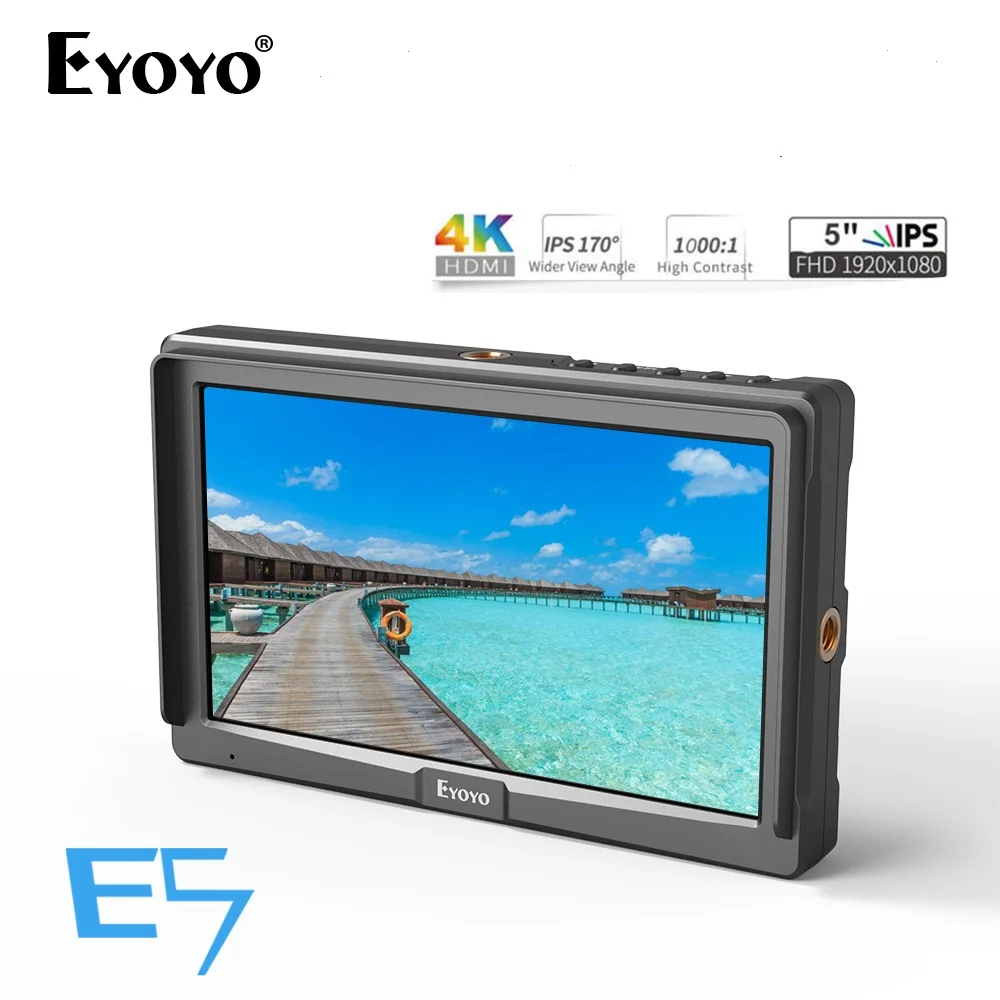 Eyoyo 5inch Utra Slim IPS Full HD 1920x1080 HDMI On-camera monitores Video Field Monitor for Camera 4k monitor Kamera
Eyoyo 5inch Utra Slim IPS Full HD 1920x1080 HDMI On-camera monitores Video Field Monitor for Camera 4k monitor Kamera