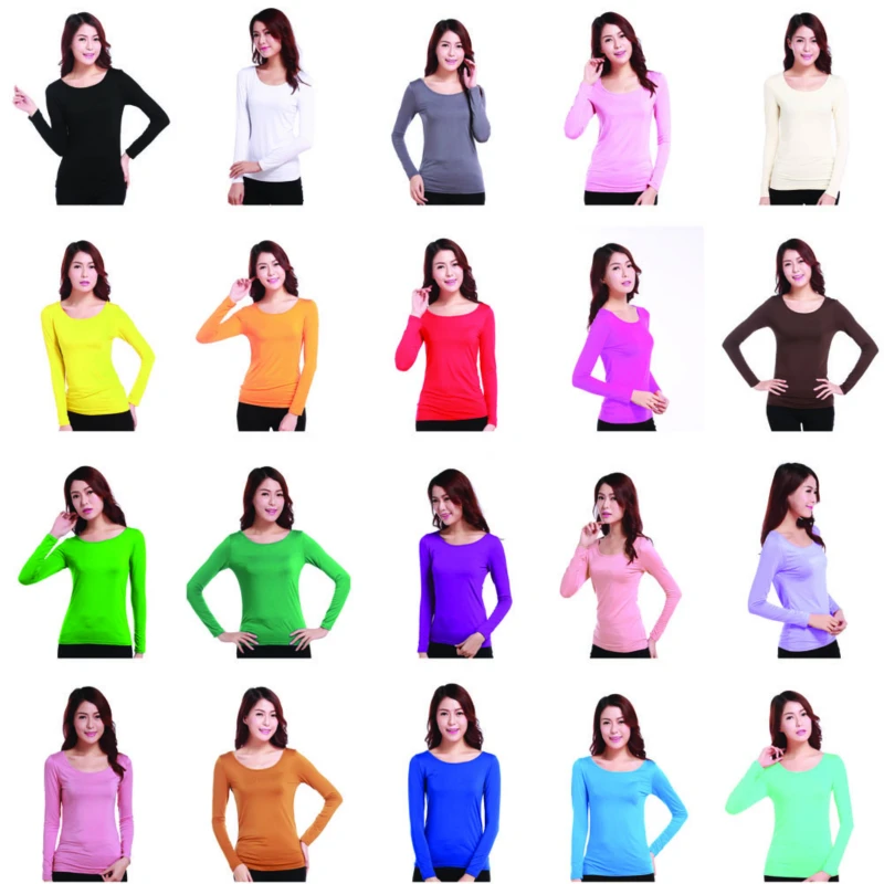 Ladies's Elegant Long-sleeved Bottoming Shirt Solid O-Neck Modal Slim Base Tops Bottoming Shirt T-shirt for Women 20 Colors Free
Ladies's Elegant Long-sleeved Bottoming Shirt Solid O-Neck Modal Slim Base Tops Bottoming Shirt T-shirt for Women 20 Colors Free