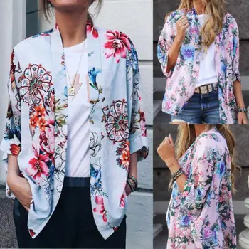 Women Casual Jacket Three quarter sleeve Outwear Long Sleeve Retro Slim Floral Cardigan Floral Print Suit Coat
Women Casual Jacket Three quarter sleeve Outwear Long Sleeve Retro Slim Floral Cardigan Floral Print Suit Coat