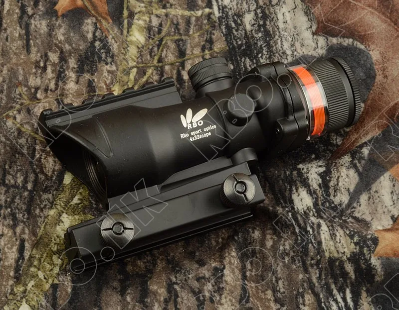 Tactical prism optics red fiber acog style 4x32 rifle scope with picatinny rail mount base hunting shooting red fiber M1543
Tactical prism optics red fiber acog style 4x32 rifle scope with picatinny rail mount base hunting shooting red fiber M1543