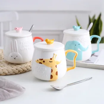 Creative cute cartoon embossed ceramic mark cup stereo with lid spoon small animal giraffe rabbit elephant milk coffee drink cup
Creative cute cartoon embossed ceramic mark cup stereo with lid spoon small animal giraffe rabbit elephant milk coffee drink cup