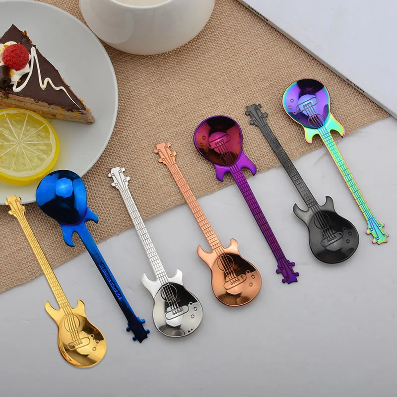 1-7pcs/set Guitar Coffee Spoon Set Stainless Steel Dessert Ice Cream Spoon Tea Spoon Coffee Accessories Flatware Tool Party Gift
1-7pcs/set Guitar Coffee Spoon Set Stainless Steel Dessert Ice Cream Spoon Tea Spoon Coffee Accessories Flatware Tool Party Gift