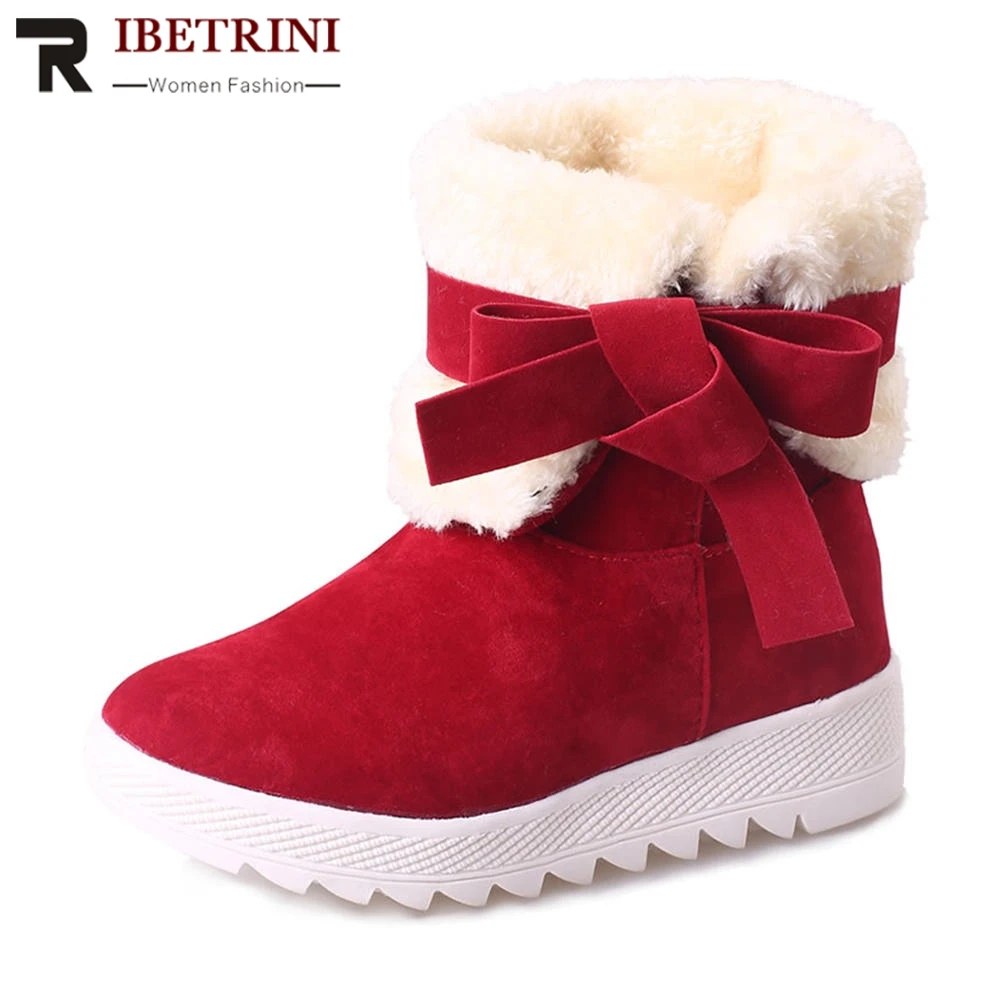 RIBETRINI Size 34-43 Sweet Knot Decoration Med Wedges Platorm Autumn Winter Warm Fur Shoes Woman Ankle Snow Boots
RIBETRINI Size 34-43 Sweet Knot Decoration Med Wedges Platorm Autumn Winter Warm Fur Shoes Woman Ankle Snow Boots