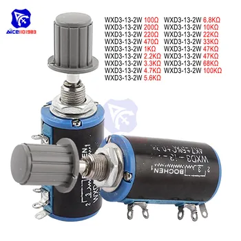 WXD3-13-2W Wirewound Potentiometer Resistance 100R 470R 1K 4.7K 10K 22K 47K 100KΩ Ohm Linear Rotary Potentiometer with Knob
WXD3-13-2W Wirewound Potentiometer Resistance 100R 470R 1K 4.7K 10K 22K 47K 100KΩ Ohm Linear Rotary Potentiometer with Knob