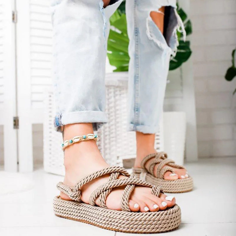 Adispulent summer sandals, flip-flops, fashionable Roman anti-skid breathable anti-skid shoes, pure-color linen rope sandals
Adispulent summer sandals, flip-flops, fashionable Roman anti-skid breathable anti-skid shoes, pure-color linen rope sandals