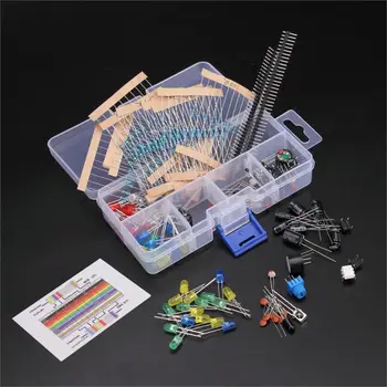 Electronics Component Basic Starter Kit w/ Precision Potentiometer, buzzer, capacitor compatible for Arduino
Electronics Component Basic Starter Kit w/ Precision Potentiometer, buzzer, capacitor compatible for Arduino