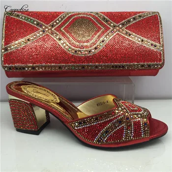 Excellent red high heel sandal shoes with purse bag set with rhinestones GY29 heel height 6cm
Excellent red high heel sandal shoes with purse bag set with rhinestones GY29 heel height 6cm