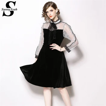 Velvet Autumn Winter Dress Women Elegant 2020 New Fashion Casual Midi Dress Lace Black Party Dresses Ladies Vestidos robe
Velvet Autumn Winter Dress Women Elegant 2020 New Fashion Casual Midi Dress Lace Black Party Dresses Ladies Vestidos robe