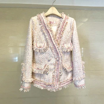 Women Tweed Blazers and Jackets High Quality Luxury Runway Fashion Designers Beads Ladies Short Coat 2020 Winter Outwear Female
Women Tweed Blazers and Jackets High Quality Luxury Runway Fashion Designers Beads Ladies Short Coat 2020 Winter Outwear Female