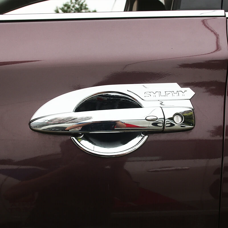 Silver LOGO Car Door protector handle Bowl frame Cover Trim For Nissan Sylphy 2012 - 2019 ABS Chrome accessories styling
Silver LOGO Car Door protector handle Bowl frame Cover Trim For Nissan Sylphy 2012 - 2019 ABS Chrome accessories styling