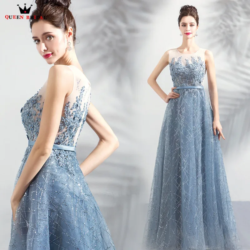 A-line Sequin Tulle Lace Crystal Beaded Long Formal Blue Evening Dresses 2018 New Arrival Evening Gown Robe De Soiree JU02
A-line Sequin Tulle Lace Crystal Beaded Long Formal Blue Evening Dresses 2018 New Arrival Evening Gown Robe De Soiree JU02