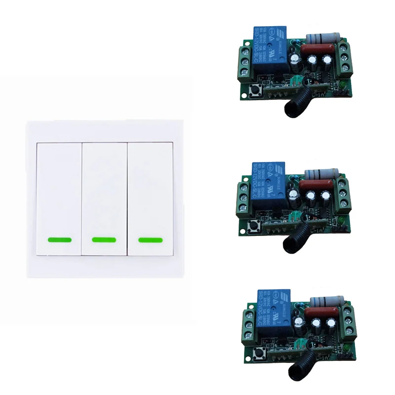 AC 110V 220V 3 Way 3CH 3 CH Remote Control Switch 86 Wall Panel Transmitter Receiver For Home Room Stairway Light Lamp Bulb LED
AC 110V 220V 3 Way 3CH 3 CH Remote Control Switch 86 Wall Panel Transmitter Receiver For Home Room Stairway Light Lamp Bulb LED