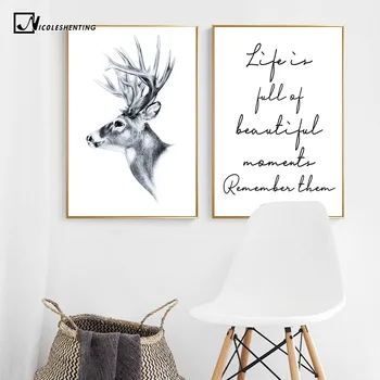 Nordic Decoration Deer Inspirational Poster Life Quote Canvas Print Minimalist Wall Art Painting Decorative Picture Home Decor
Nordic Decoration Deer Inspirational Poster Life Quote Canvas Print Minimalist Wall Art Painting Decorative Picture Home Decor