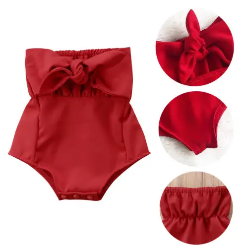 2018 New Summer Baby Girls Red Off Shoulder Romper Bowknot Bandeau Outfit Kids Baby Girls Fashion One-Pieces Clothes
2018 New Summer Baby Girls Red Off Shoulder Romper Bowknot Bandeau Outfit Kids Baby Girls Fashion One-Pieces Clothes