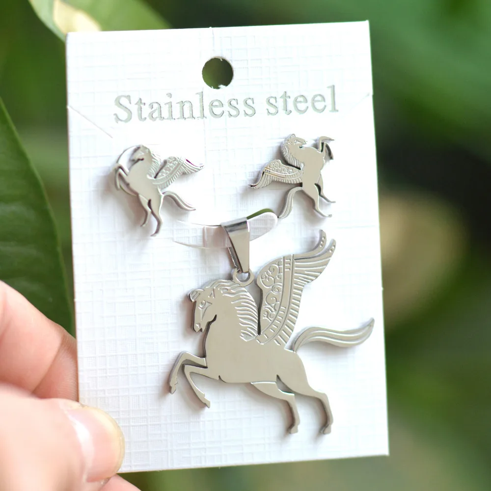 New Arrival 316L Stainless Steel Horse Jewelry Set High Quality Earrings and Pendant WWF005
New Arrival 316L Stainless Steel Horse Jewelry Set High Quality Earrings and Pendant WWF005