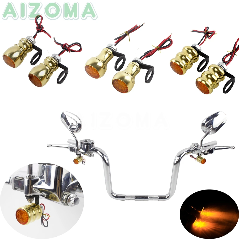 Motorcycle Brass Turn Signal Indicator Lights Amber LED Mini Headlight Flasher for Harley Yamaha Suzuki Cafe Racer Blinker Lamp
Motorcycle Brass Turn Signal Indicator Lights Amber LED Mini Headlight Flasher for Harley Yamaha Suzuki Cafe Racer Blinker Lamp