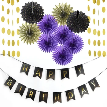 11pc (Purple Gold Black)Party Decoration Set Happy Birthday Banner Circle Garland Paper Fans for Birthday Party 1st Birthday
11pc (Purple Gold Black)Party Decoration Set Happy Birthday Banner Circle Garland Paper Fans for Birthday Party 1st Birthday
