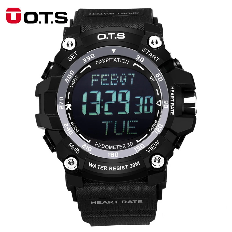 Casual OTS LED Mens Military Digital Watch Men Sports Watches Heart Rate Monitor Waterproof Outdoor Wristwatch 
Casual OTS LED Mens Military Digital Watch Men Sports Watches Heart Rate Monitor Waterproof Outdoor Wristwatch