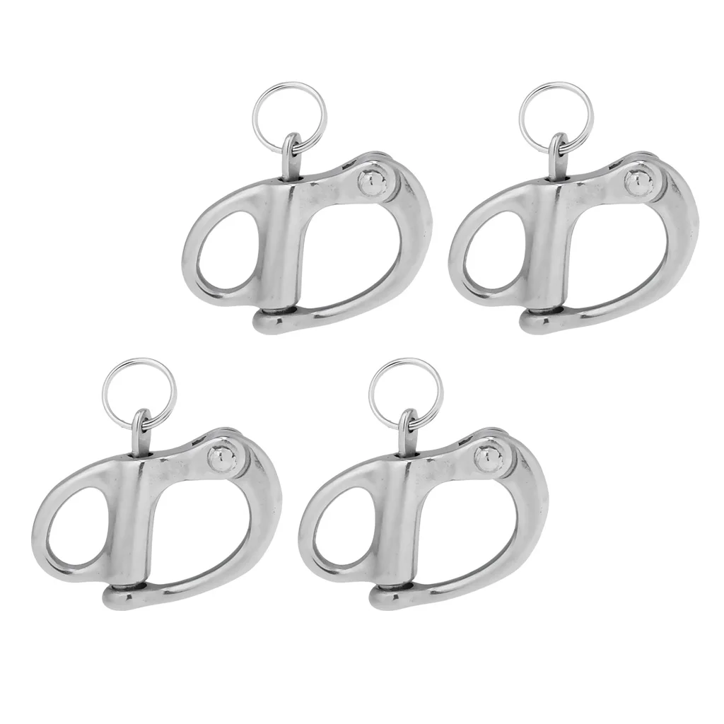 4 Pieces 32mm 304 Stainless Steel Swivel Snap Shackle for Kayak Canoe Baot Yacht