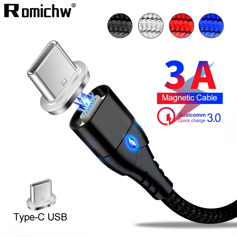 Romichw Magnetic USB Type C Cable For Xiaomi Redmi K20 Note 7 Pro Fast Charging USB C Mobile Phone Cable For Samsung S8 S9 Plus
Romichw Magnetic USB Type C Cable For Xiaomi Redmi K20 Note 7 Pro Fast Charging USB C Mobile Phone Cable For Samsung S8 S9 Plus