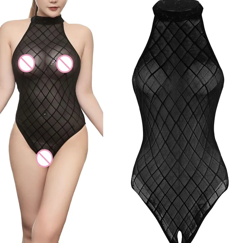 Sexy Womens Lingerie Mock Neck Plaid See Through Crotchless Open Crotch Bodysuit Leotard Bodycon Romper Tops Blouse
Sexy Womens Lingerie Mock Neck Plaid See Through Crotchless Open Crotch Bodysuit Leotard Bodycon Romper Tops Blouse