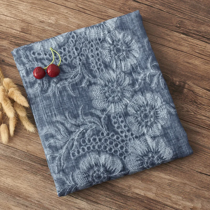 Organic ramie fabric Embroidered cotton thread tissus Dirty dyeing process Fashion dress skirt shawl fabrics
Organic ramie fabric Embroidered cotton thread tissus Dirty dyeing process Fashion dress skirt shawl fabrics