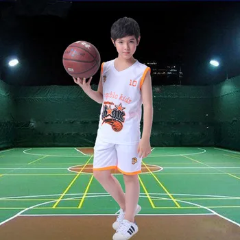 

Boy Basketball Clothing Set Vest Sport Suits 2017 Summer Children Jersey Competition Training Team Clothing Twinset Set 130-180