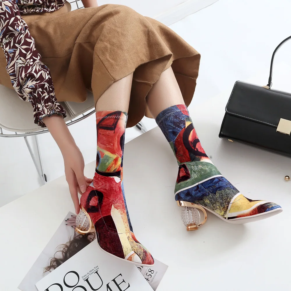 Rome Style Woman Boots in Summer Colorful Shoes with Sexy Pointed Toe Stretch Fabric Material Women Shoes size 34-39
Rome Style Woman Boots in Summer Colorful Shoes with Sexy Pointed Toe Stretch Fabric Material Women Shoes size 34-39