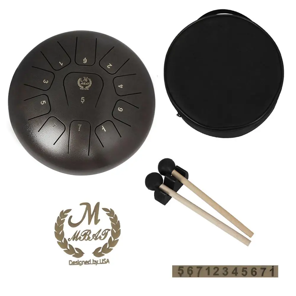 Professional 12 Inch Large Size 11 Tone Steel Tongue Drum Tank Drum Handpan Percussion Instrument with Drumsticks Carrying Bag
Professional 12 Inch Large Size 11 Tone Steel Tongue Drum Tank Drum Handpan Percussion Instrument with Drumsticks Carrying Bag