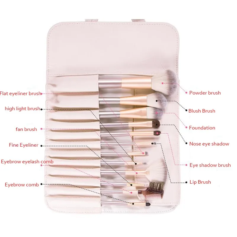 12 pcs makeup brush