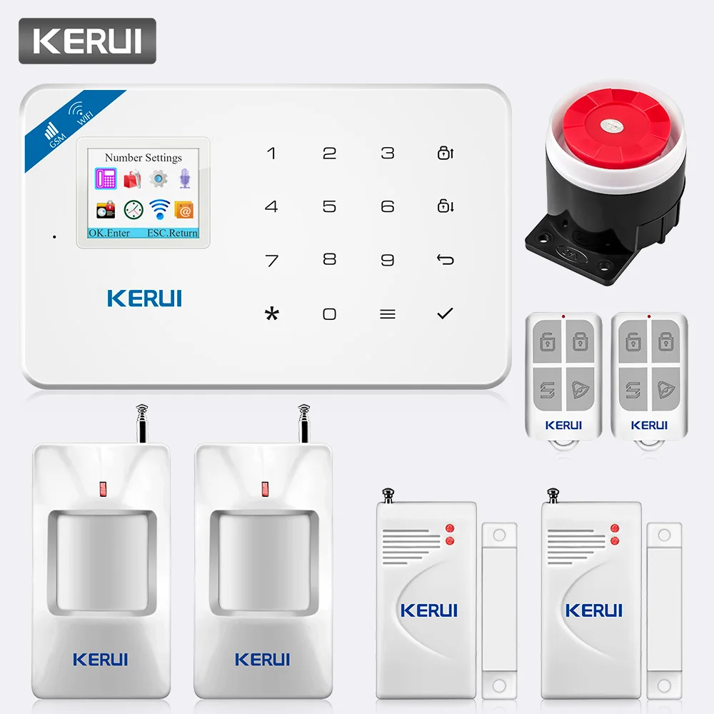KERUI W18 TFT Screen WIFI GSM Home Security Alarm System PIR Motion Detector APP Control Door Window Detector Alarm System Kit
KERUI W18 TFT Screen WIFI GSM Home Security Alarm System PIR Motion Detector APP Control Door Window Detector Alarm System Kit