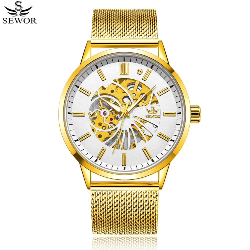 SEWOR Retro Fashion Design Skeleton Sport Mechanical Watch Luminous Hands Transparent Mesh Bracelet For Men Top Brand Luxury
SEWOR Retro Fashion Design Skeleton Sport Mechanical Watch Luminous Hands Transparent Mesh Bracelet For Men Top Brand Luxury