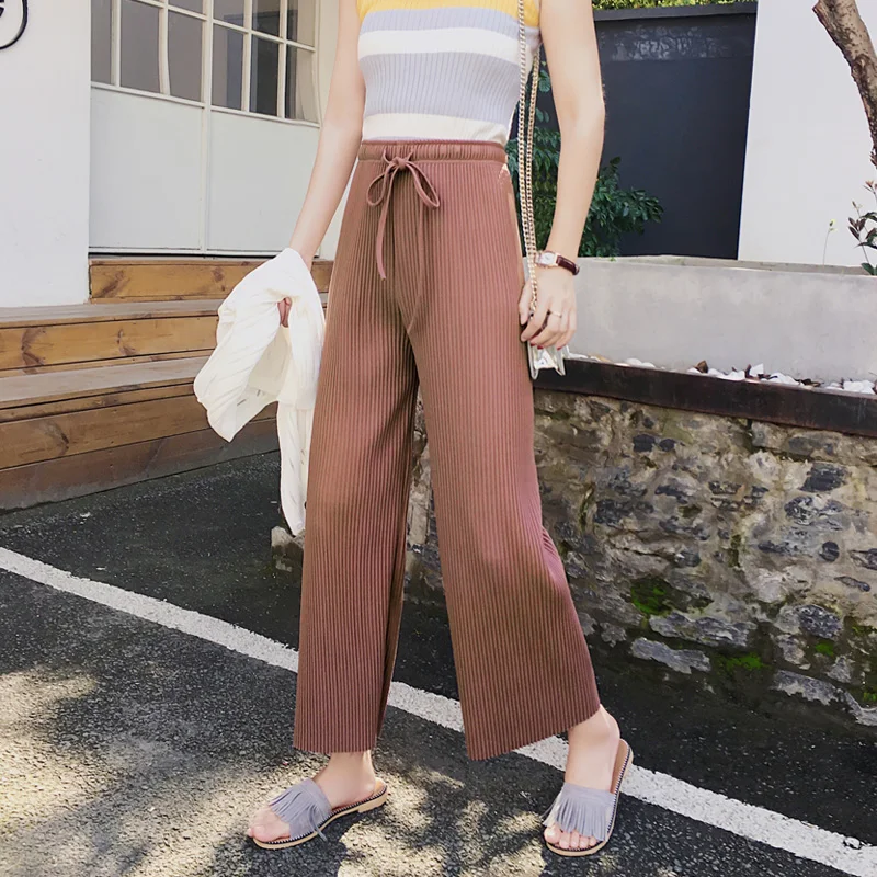 Summer High Waist Pants Women Wide Leg Pants Korean Nine Pants Loose Wide Leg Pants Female
Summer High Waist Pants Women Wide Leg Pants Korean Nine Pants Loose Wide Leg Pants Female