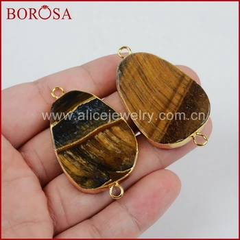 BOROSA Gold Color Drusy Tiger's Eye Stone Connector Double Bails, Druzy Stone Charm Connector for Jewelry Making G1205
BOROSA Gold Color Drusy Tiger's Eye Stone Connector Double Bails, Druzy Stone Charm Connector for Jewelry Making G1205