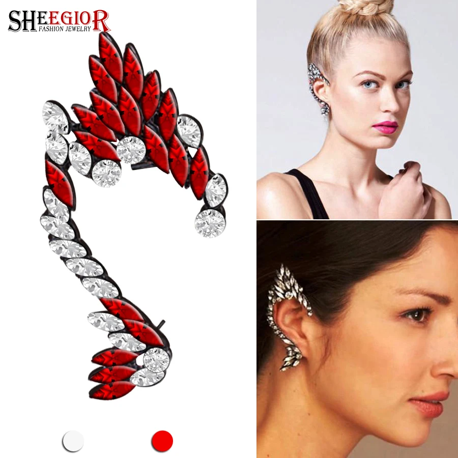 Bohemian Crystal Clip Earrings for Women Accessories Black-Plated Red Clear Rhinestone Big Ear Cuff Earings Fashion Jewelry Gift
Bohemian Crystal Clip Earrings for Women Accessories Black-Plated Red Clear Rhinestone Big Ear Cuff Earings Fashion Jewelry Gift